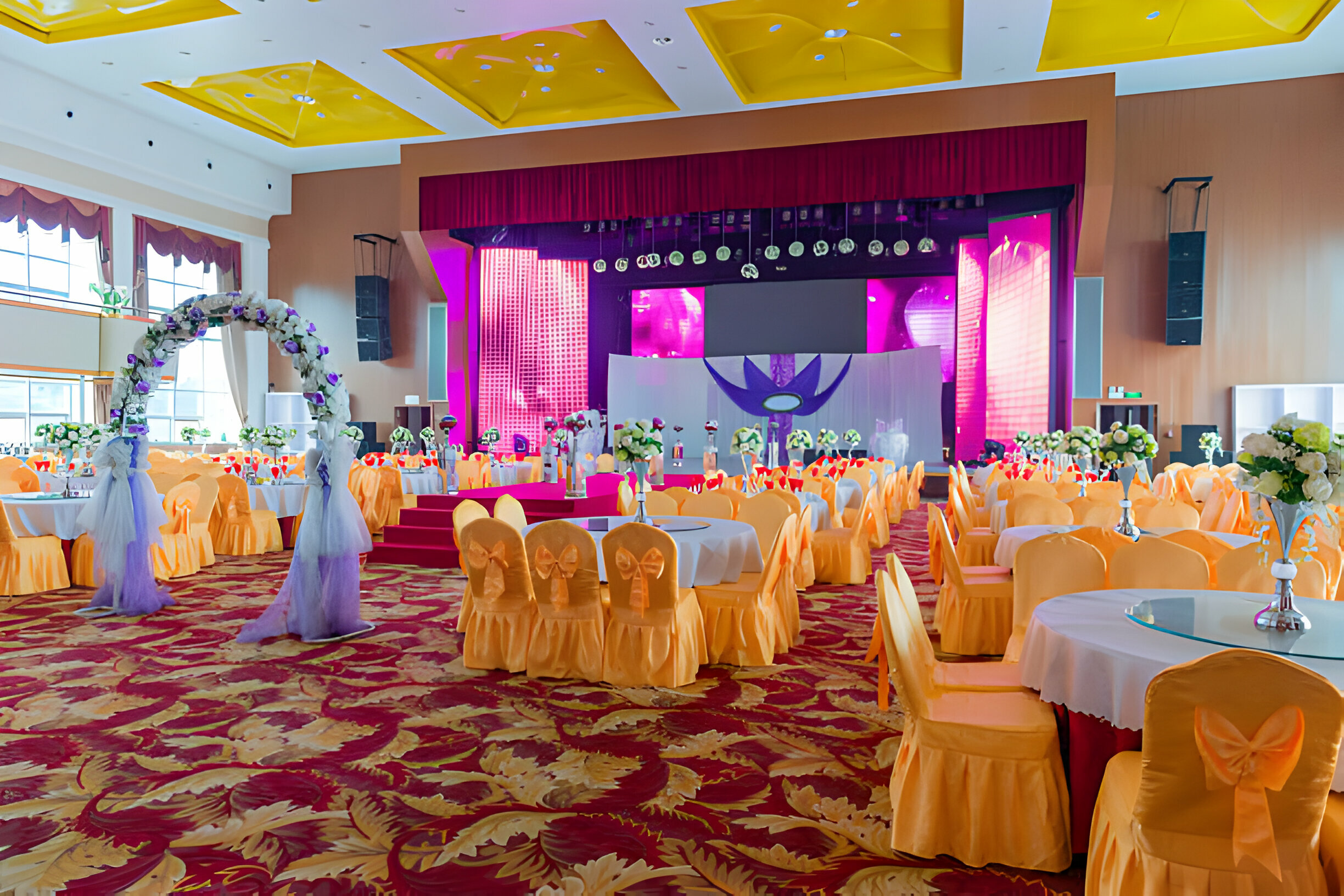 Best Marriage hall designs for Patna, with chair's and table)